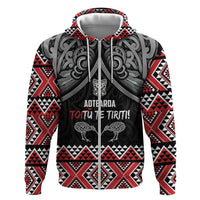 Aotearoa Toitu Te Tiriti Waitangi Zip Hoodie Proud To Be Maori LT01 Zip Hoodie Black - Polynesian Pride