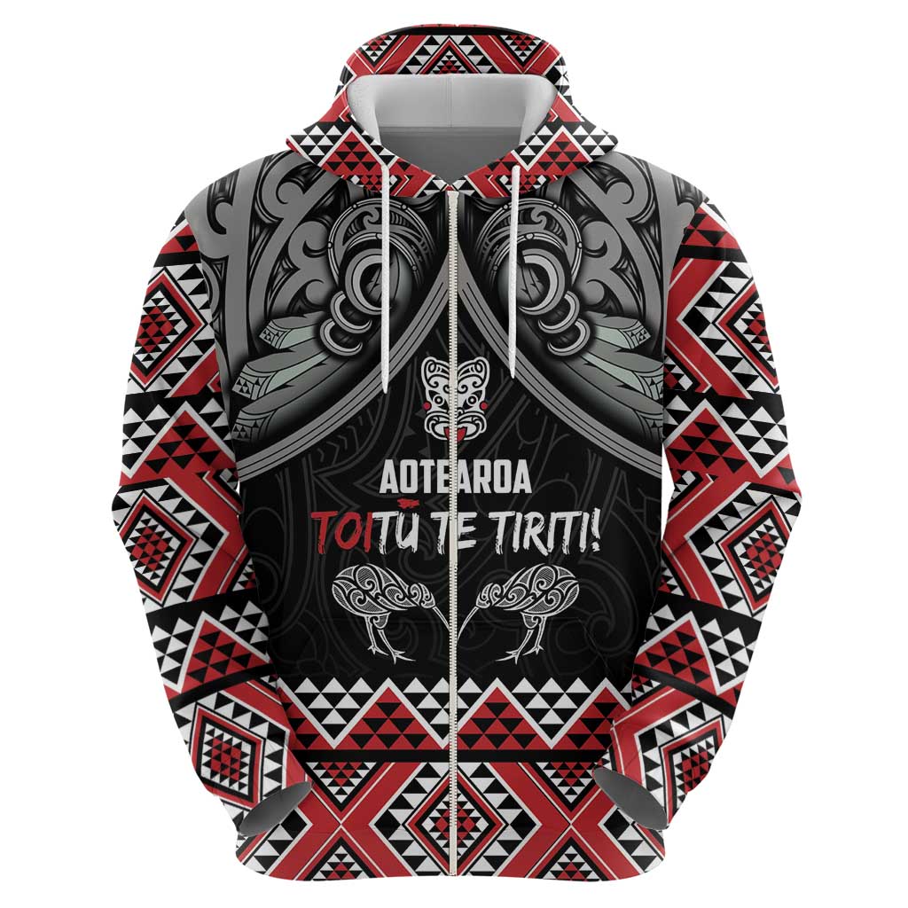 Aotearoa Toitu Te Tiriti Waitangi Zip Hoodie Proud To Be Maori LT01 - Polynesian Pride