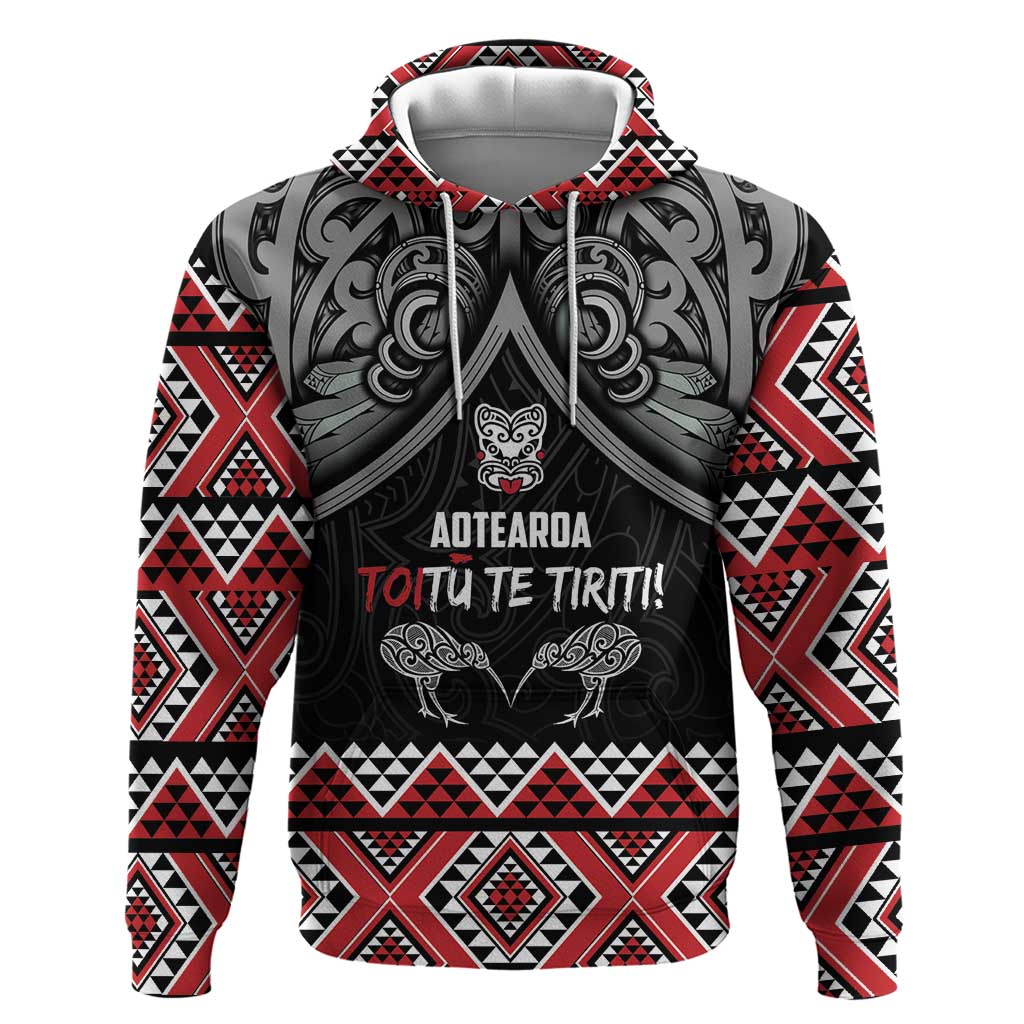 Aotearoa Toitu Te Tiriti Waitangi Zip Hoodie Proud To Be Maori LT01 Pullover Hoodie Black - Polynesian Pride