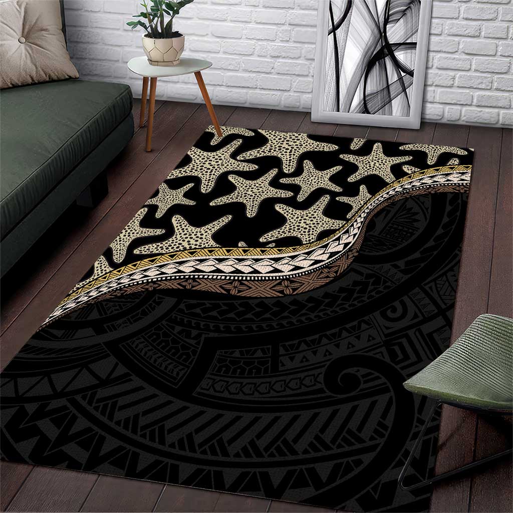 Beige Polynesian Starfish Unique Pattern Area Rug