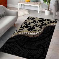 Beige Polynesian Starfish Unique Pattern Area Rug