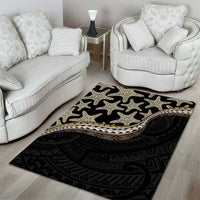 Beige Polynesian Starfish Unique Pattern Area Rug