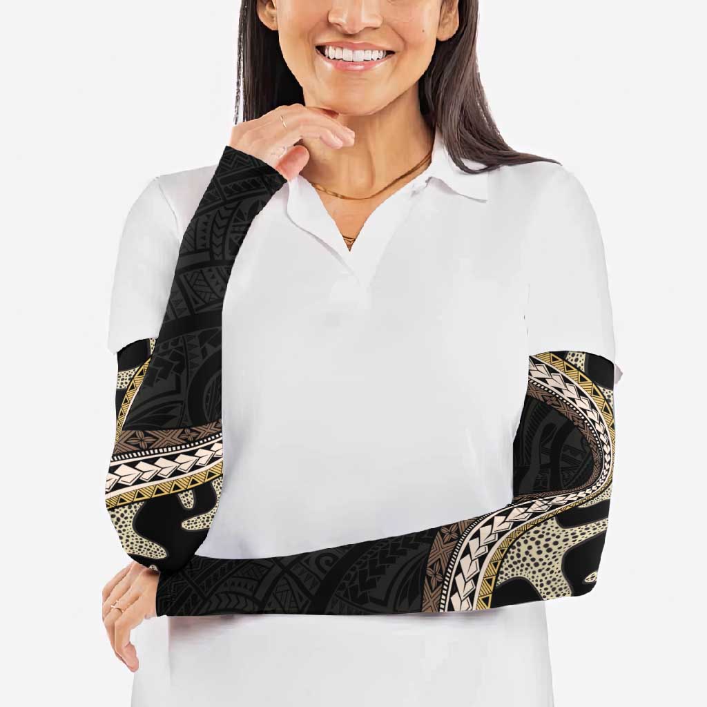 Beige Polynesian Starfish Unique Pattern Arm Sleeves