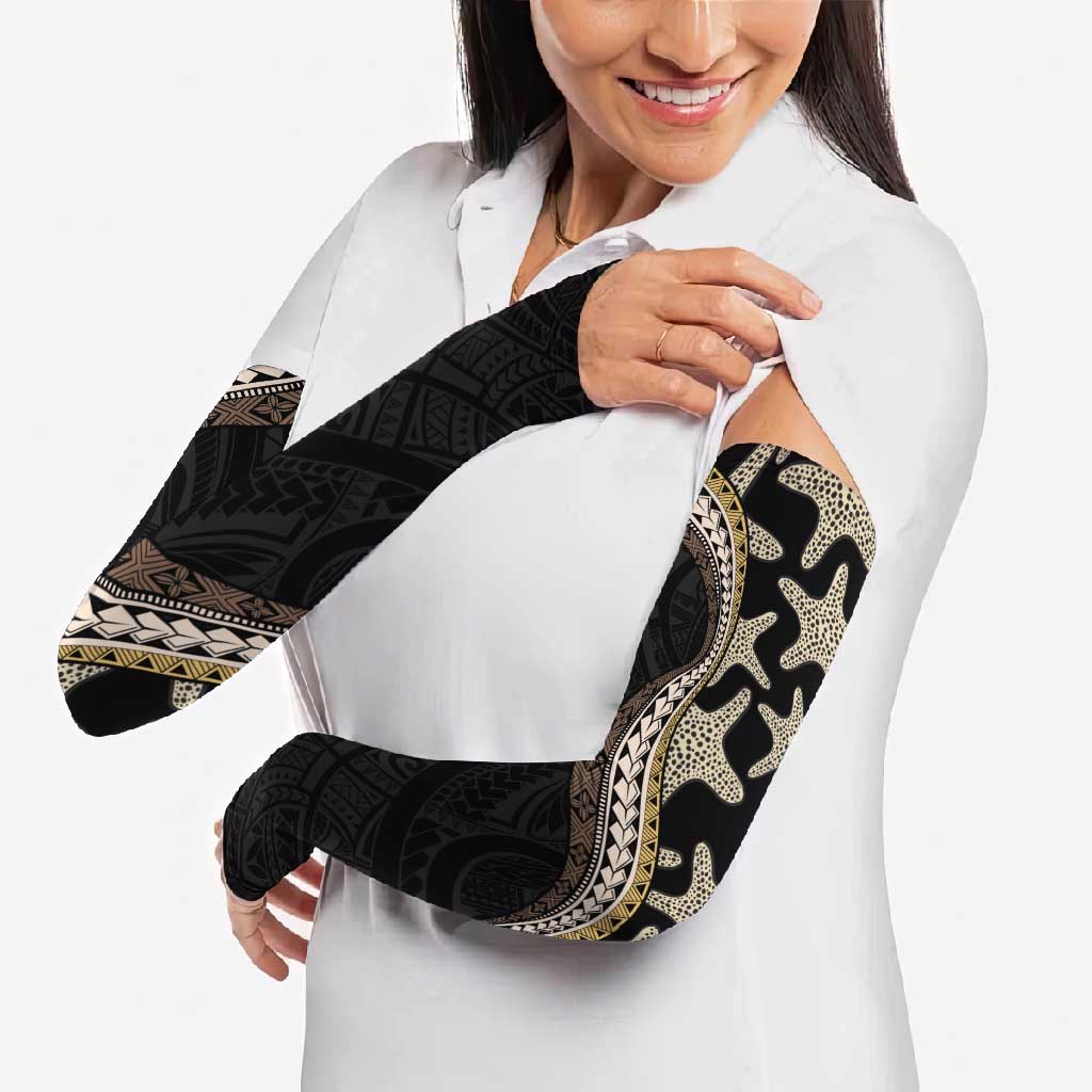 Beige Polynesian Starfish Unique Pattern Arm Sleeves