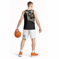 Beige Polynesian Starfish Unique Pattern Basketball Jersey