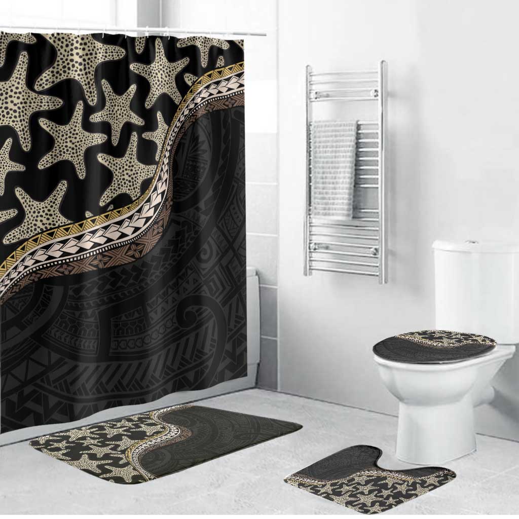 Beige Polynesian Starfish Unique Pattern Bathroom Set