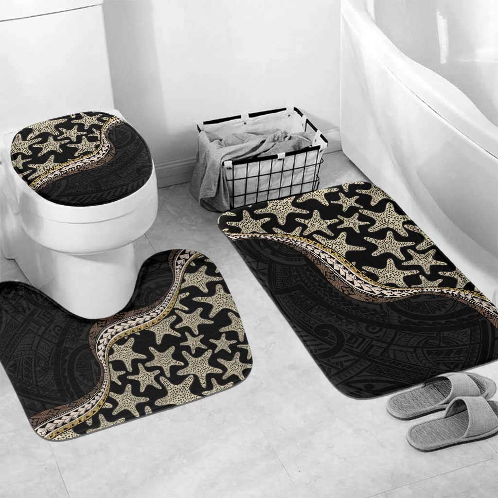 Beige Polynesian Starfish Unique Pattern Bathroom Set