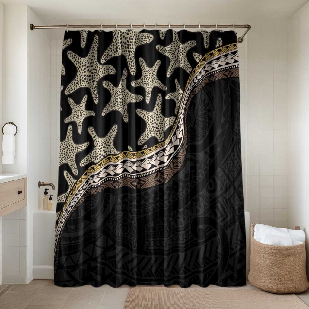 Beige Polynesian Starfish Unique Pattern Bathroom Set