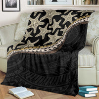 Beige Polynesian Starfish Unique Pattern Blanket