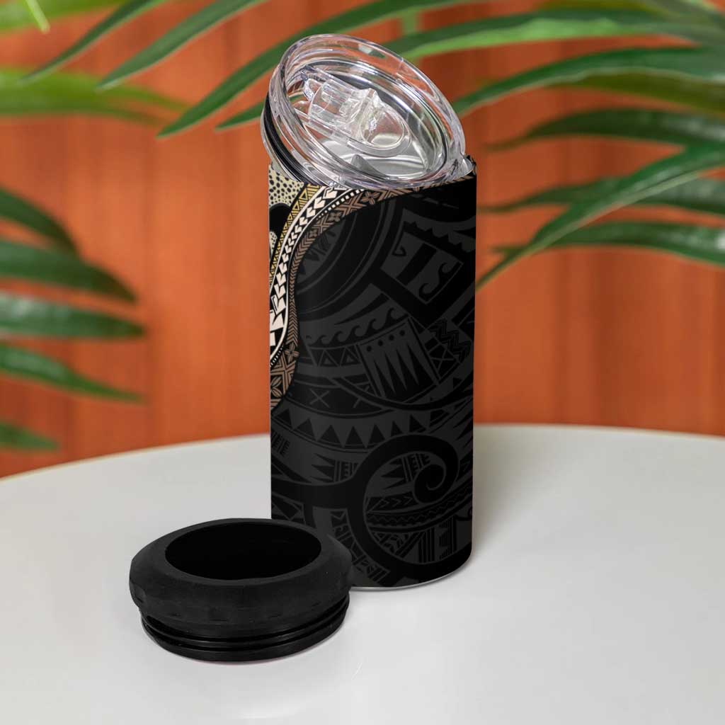 Beige Polynesian Starfish Unique Pattern 4 in 1 Can Cooler Tumbler LT01 - Polynesian Pride