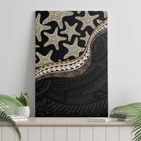 Beige Polynesian Starfish Unique Pattern Canvas Wall Art