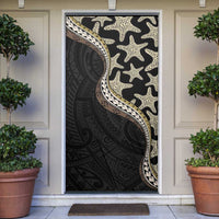 Beige Polynesian Starfish Unique Pattern Door Cover