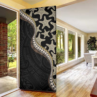 Beige Polynesian Starfish Unique Pattern Door Cover