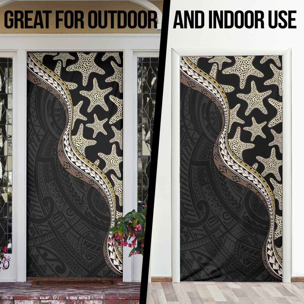 Beige Polynesian Starfish Unique Pattern Door Cover
