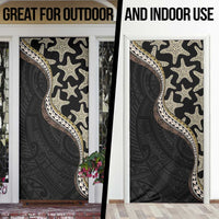 Beige Polynesian Starfish Unique Pattern Door Cover