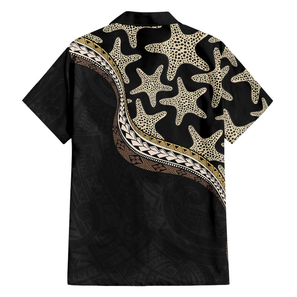 Beige Polynesian Starfish Unique Pattern Family Matching Puletasi and Hawaiian Shirt