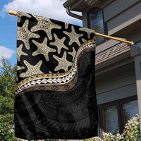 Beige Polynesian Starfish Unique Pattern Garden Flag