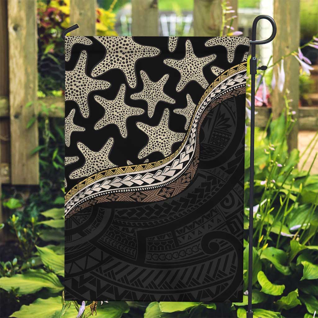 Beige Polynesian Starfish Unique Pattern Garden Flag