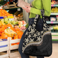 Beige Polynesian Starfish Unique Pattern Grocery Bag