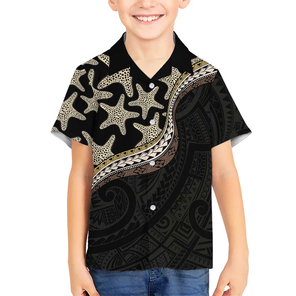 Beige Polynesian Starfish Unique Pattern Hawaiian Shirt