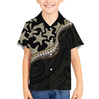 Beige Polynesian Starfish Unique Pattern Hawaiian Shirt
