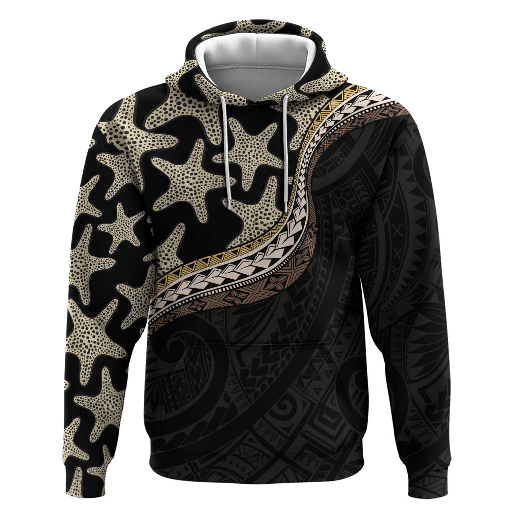 Beige Polynesian Starfish Unique Pattern Hoodie