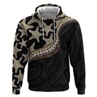 Beige Polynesian Starfish Unique Pattern Hoodie
