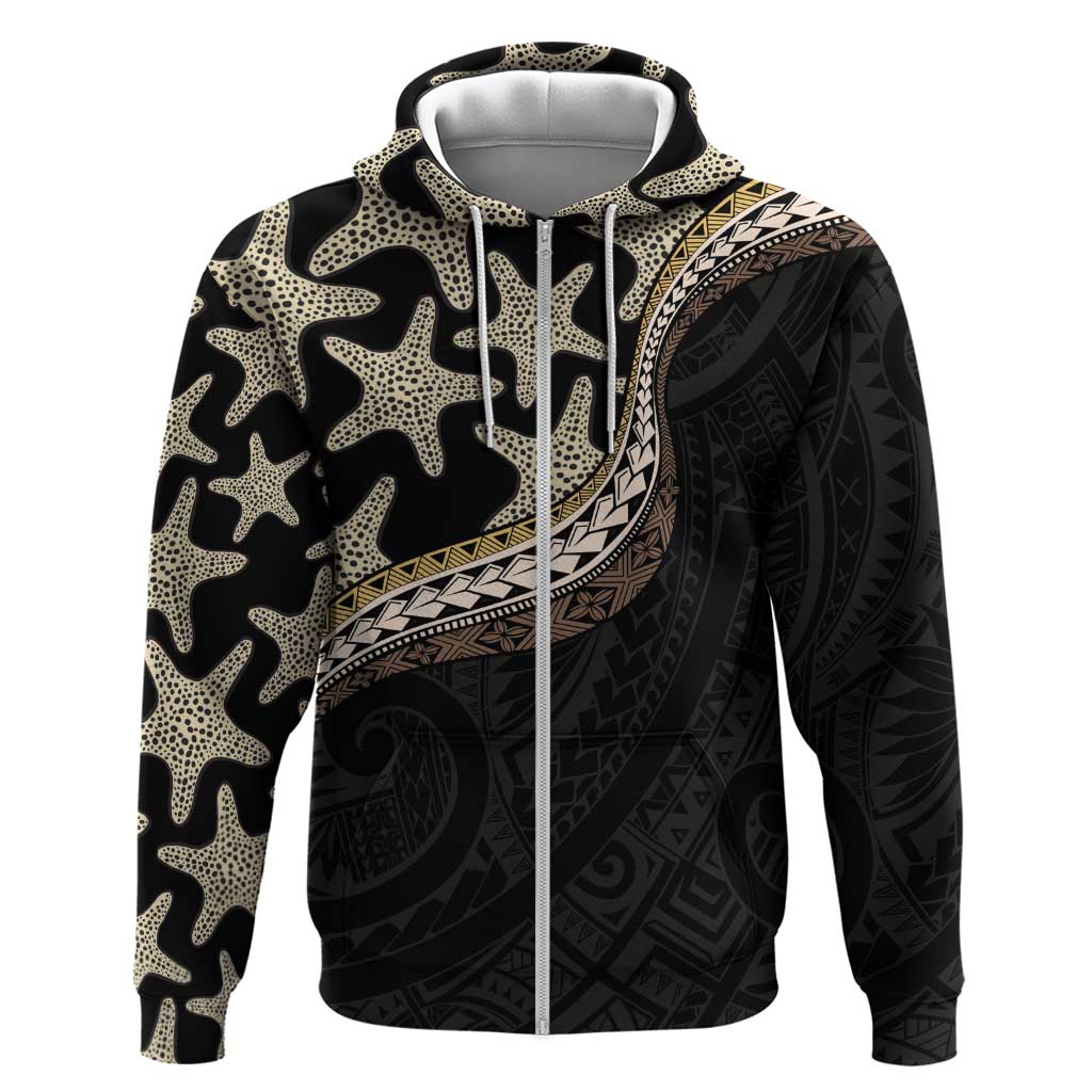 Beige Polynesian Starfish Unique Pattern Hoodie