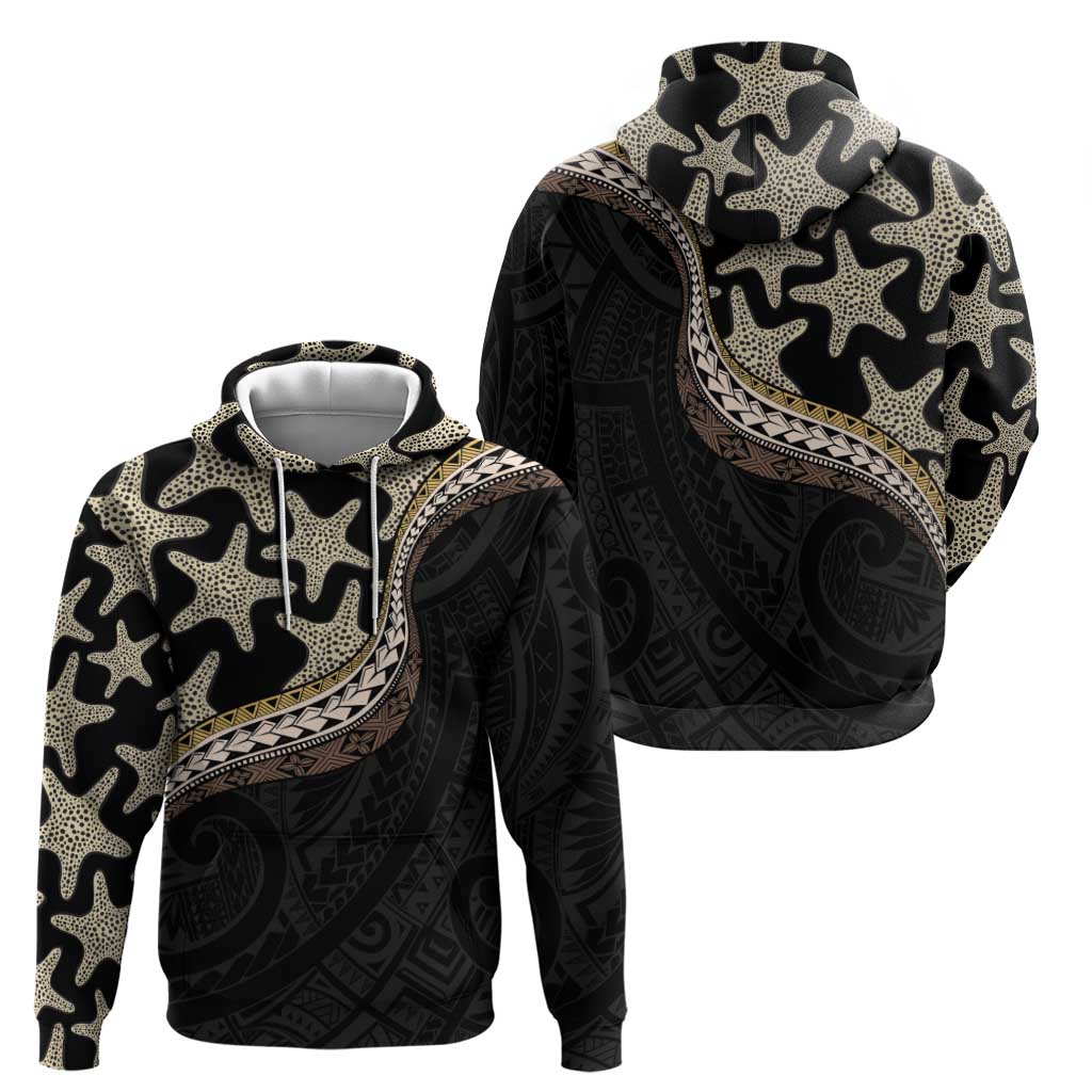 Beige Polynesian Starfish Unique Pattern Hoodie