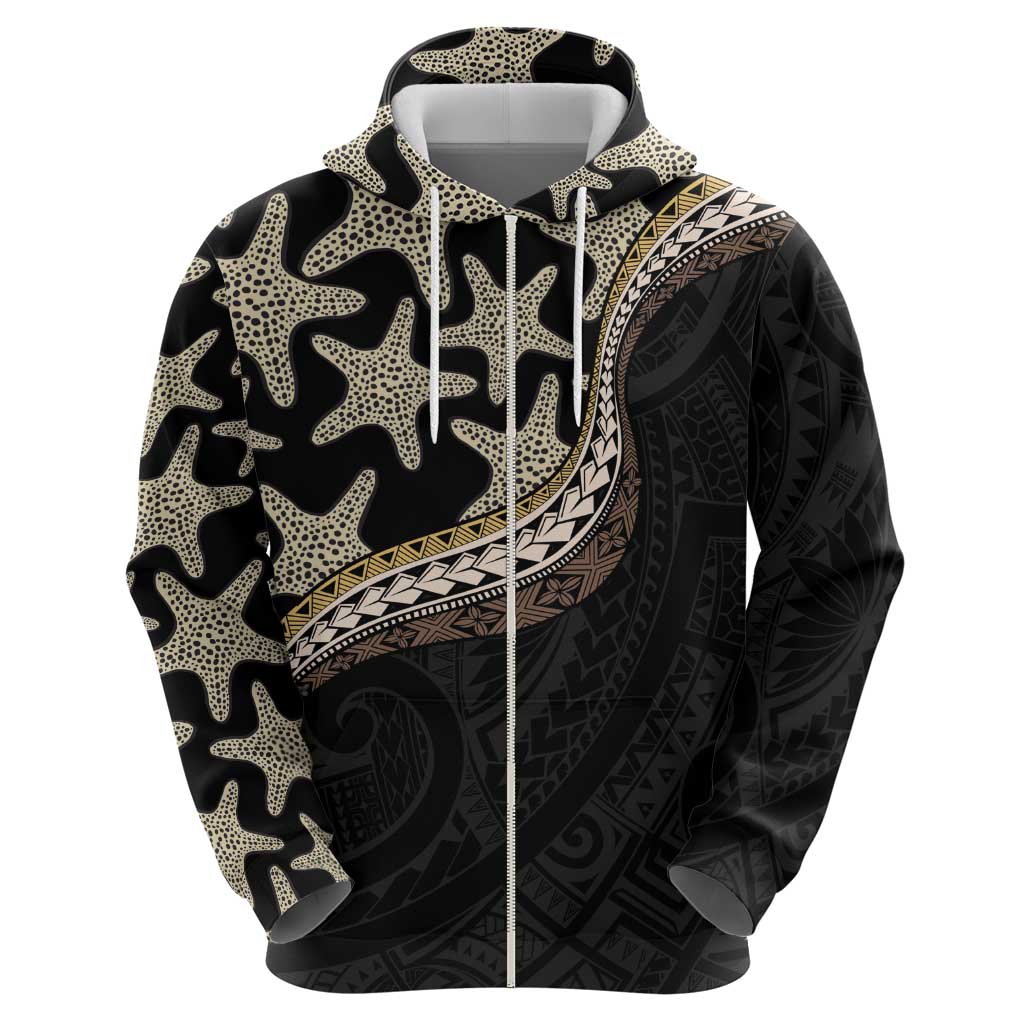 Beige Polynesian Starfish Unique Pattern Hoodie