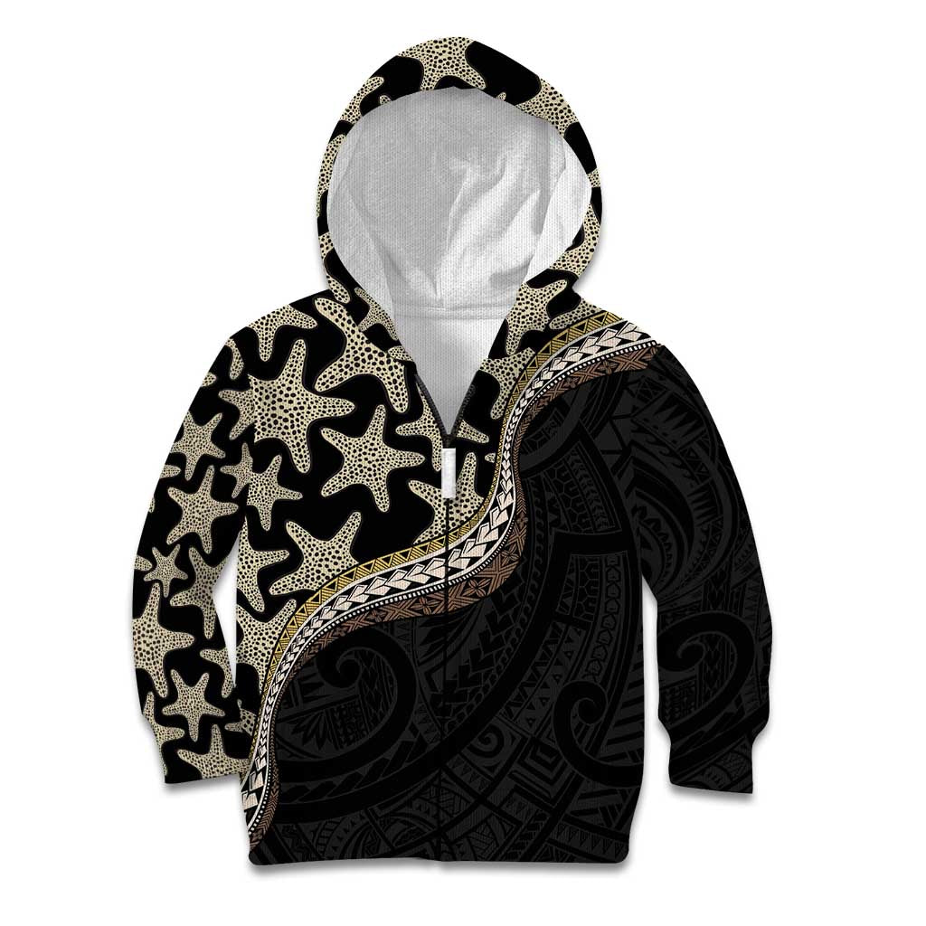 Beige Polynesian Starfish Unique Pattern Kid Hoodie