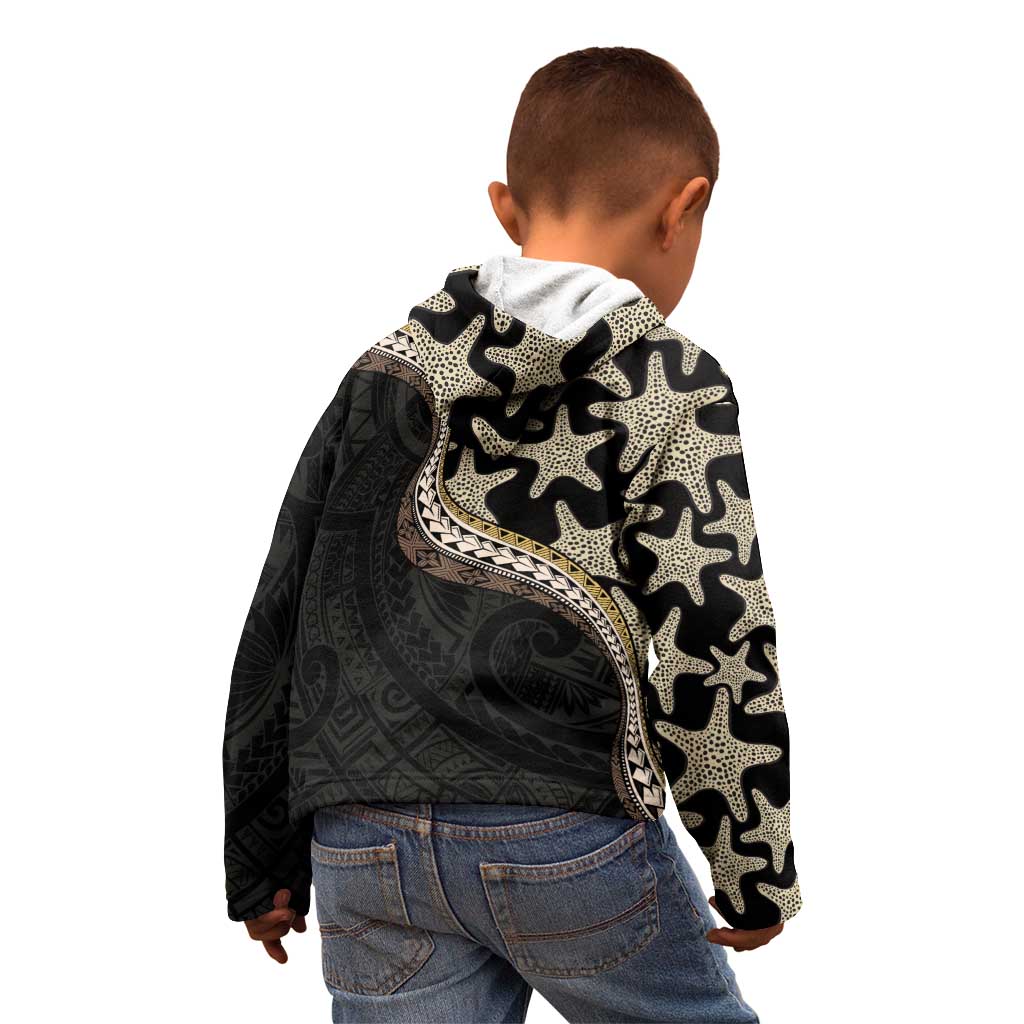 Beige Polynesian Starfish Unique Pattern Kid Hoodie