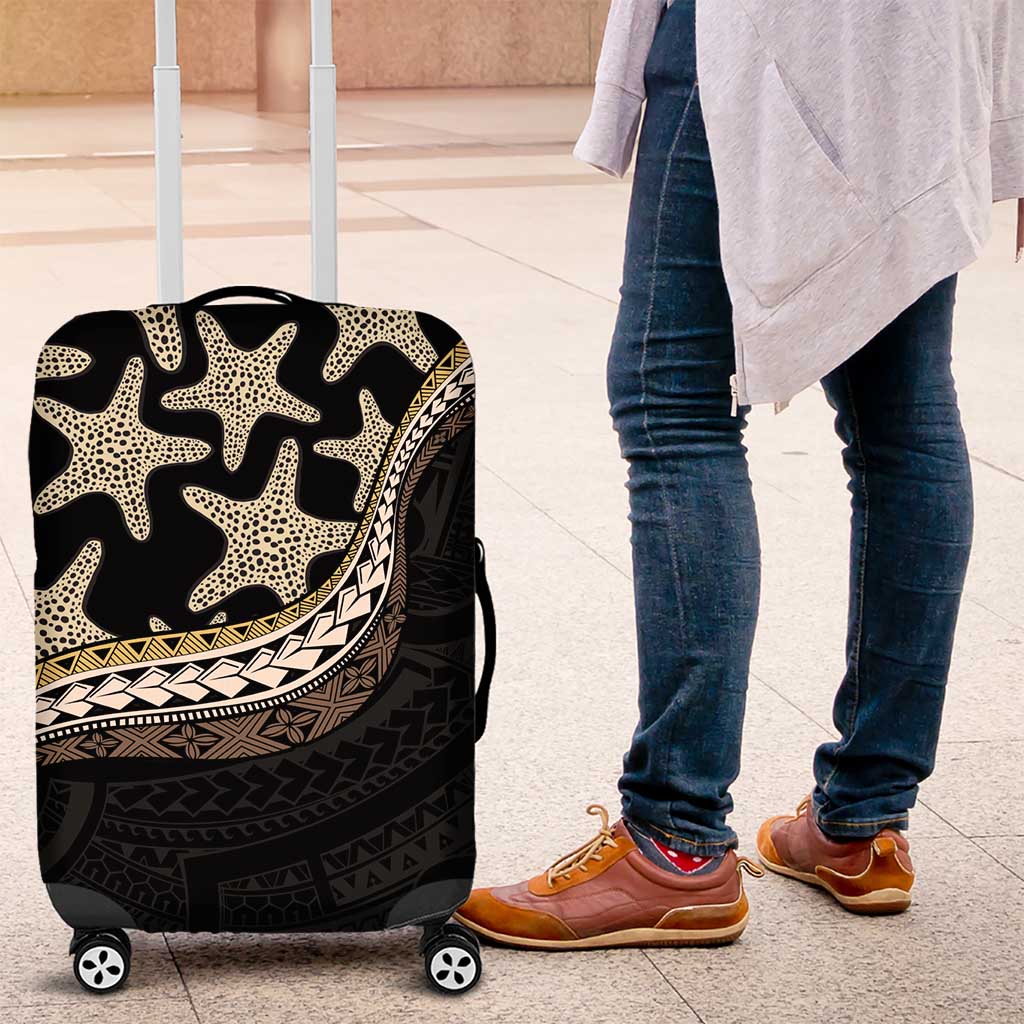 Beige Polynesian Starfish Unique Pattern Luggage Cover