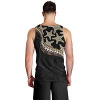 Beige Polynesian Starfish Unique Pattern Men Tank Top