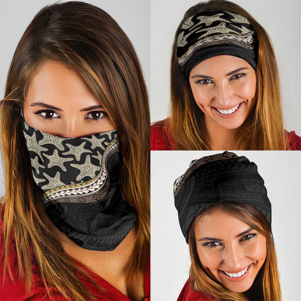 Beige Polynesian Starfish Unique Pattern Neck Gaiter