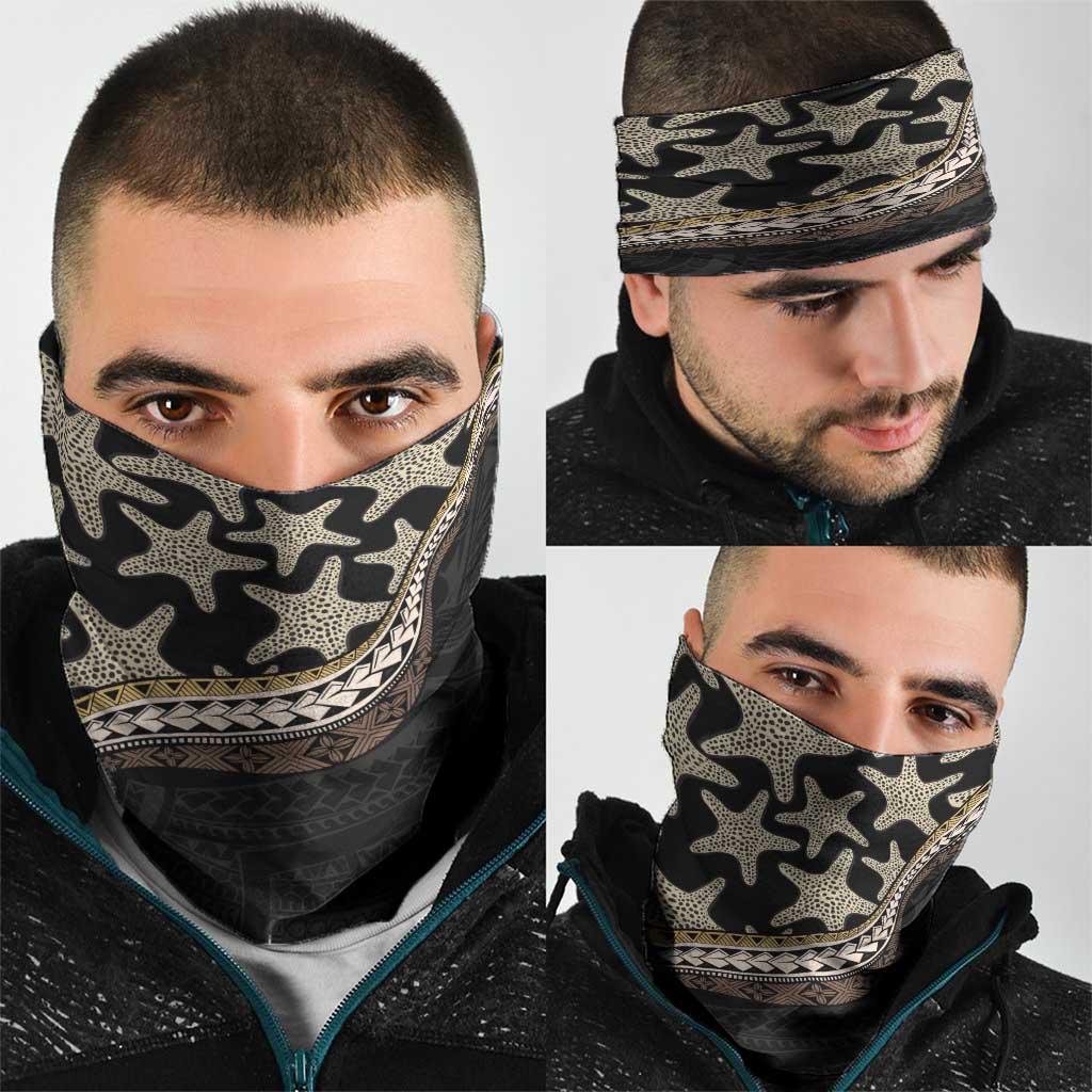 Beige Polynesian Starfish Unique Pattern Neck Gaiter
