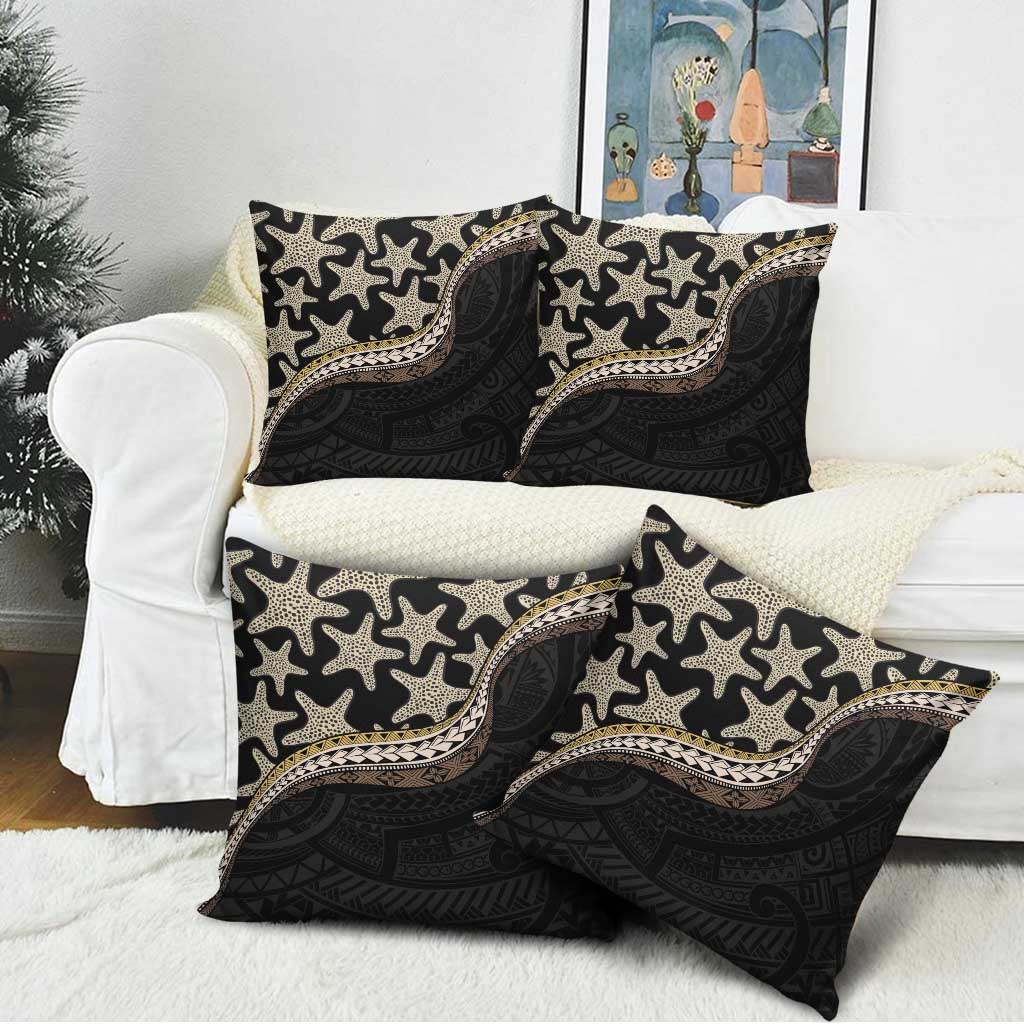 Beige Polynesian Starfish Unique Pattern Pillow Cover