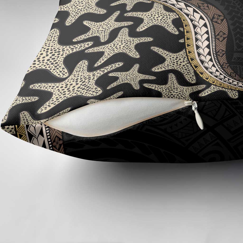 Beige Polynesian Starfish Unique Pattern Pillow Cover