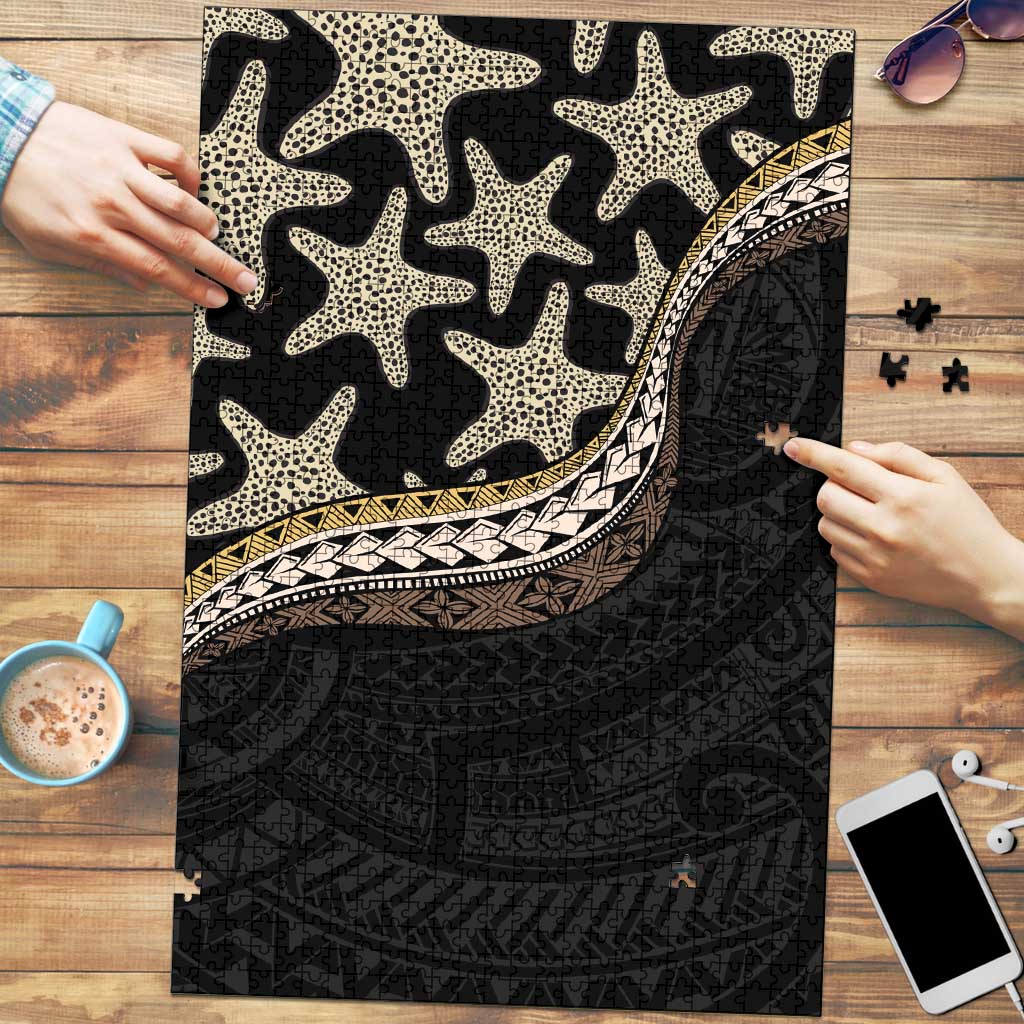 Beige Polynesian Starfish Unique Pattern Puzzle