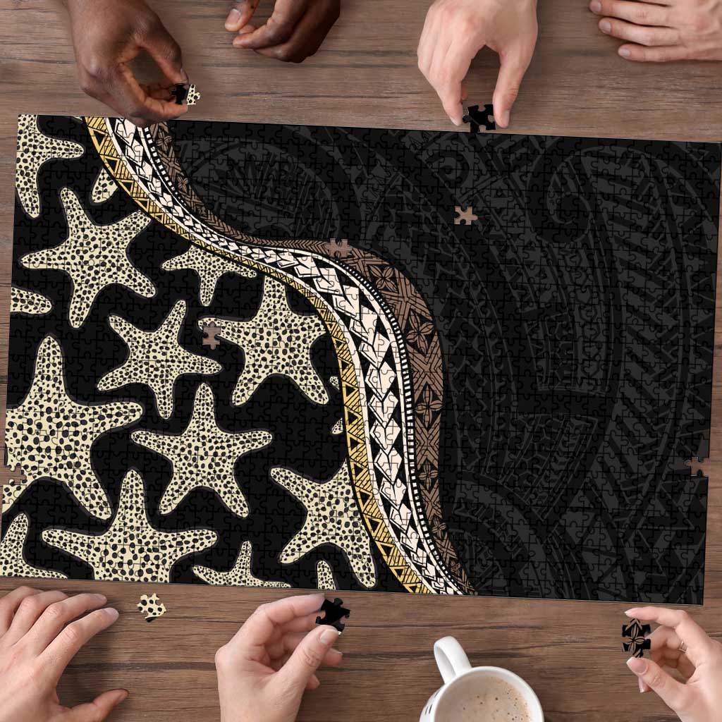 Beige Polynesian Starfish Unique Pattern Puzzle
