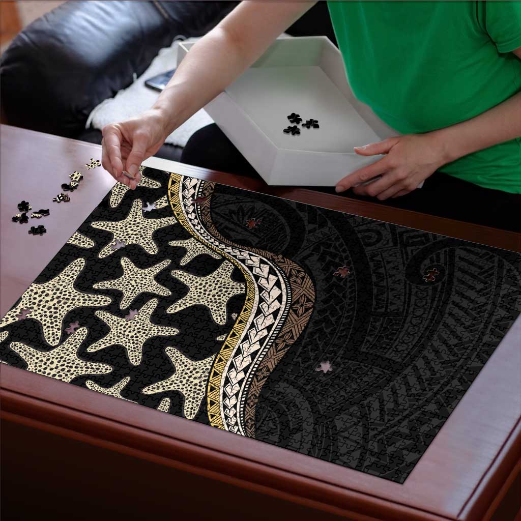 Beige Polynesian Starfish Unique Pattern Puzzle
