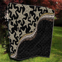 Beige Polynesian Starfish Unique Pattern Quilt