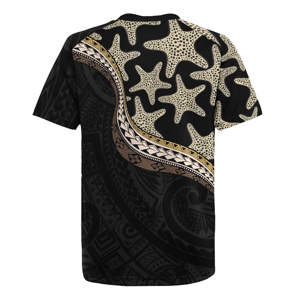 Beige Polynesian Starfish Unique Pattern Rugby Jersey