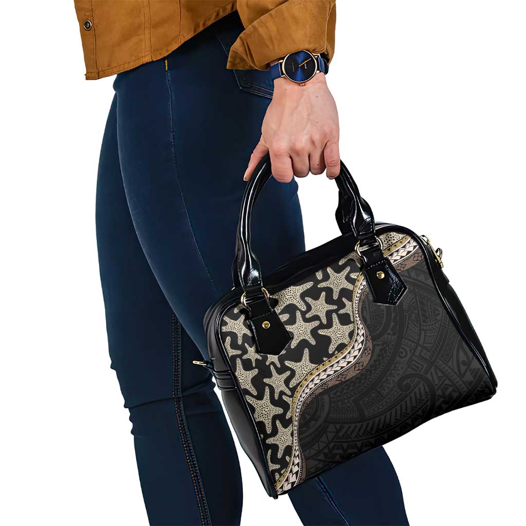 Beige Polynesian Starfish Unique Pattern Shoulder Handbag