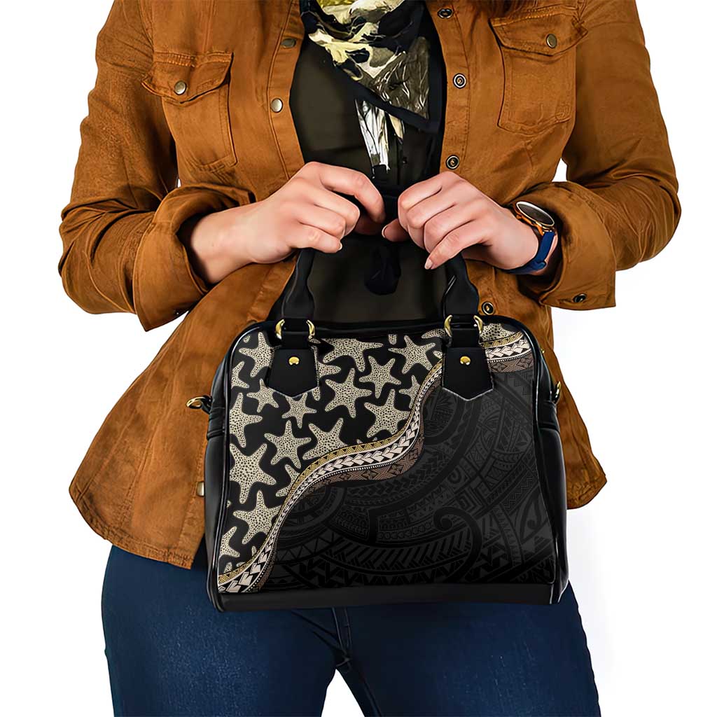 Beige Polynesian Starfish Unique Pattern Shoulder Handbag