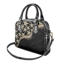 Beige Polynesian Starfish Unique Pattern Shoulder Handbag