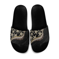 Beige Polynesian Starfish Unique Pattern Slide Sandals