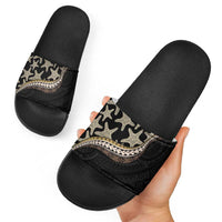 Beige Polynesian Starfish Unique Pattern Slide Sandals