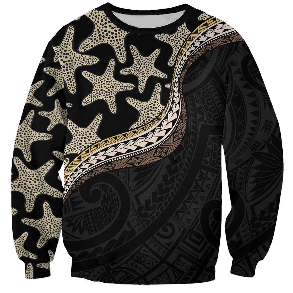 Beige Polynesian Starfish Unique Pattern Sweatshirt