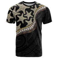 Beige Polynesian Starfish Unique Pattern T Shirt